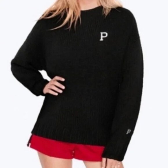 PINK Victoria’s Secret Navy Bulky Knit 🧶 Sweater - Picture 5 of 6